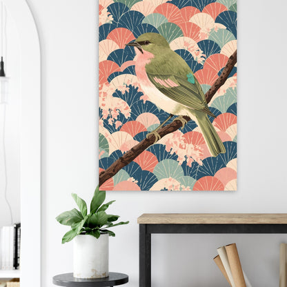 Songbird Serenity Japanese Art Wall Poster