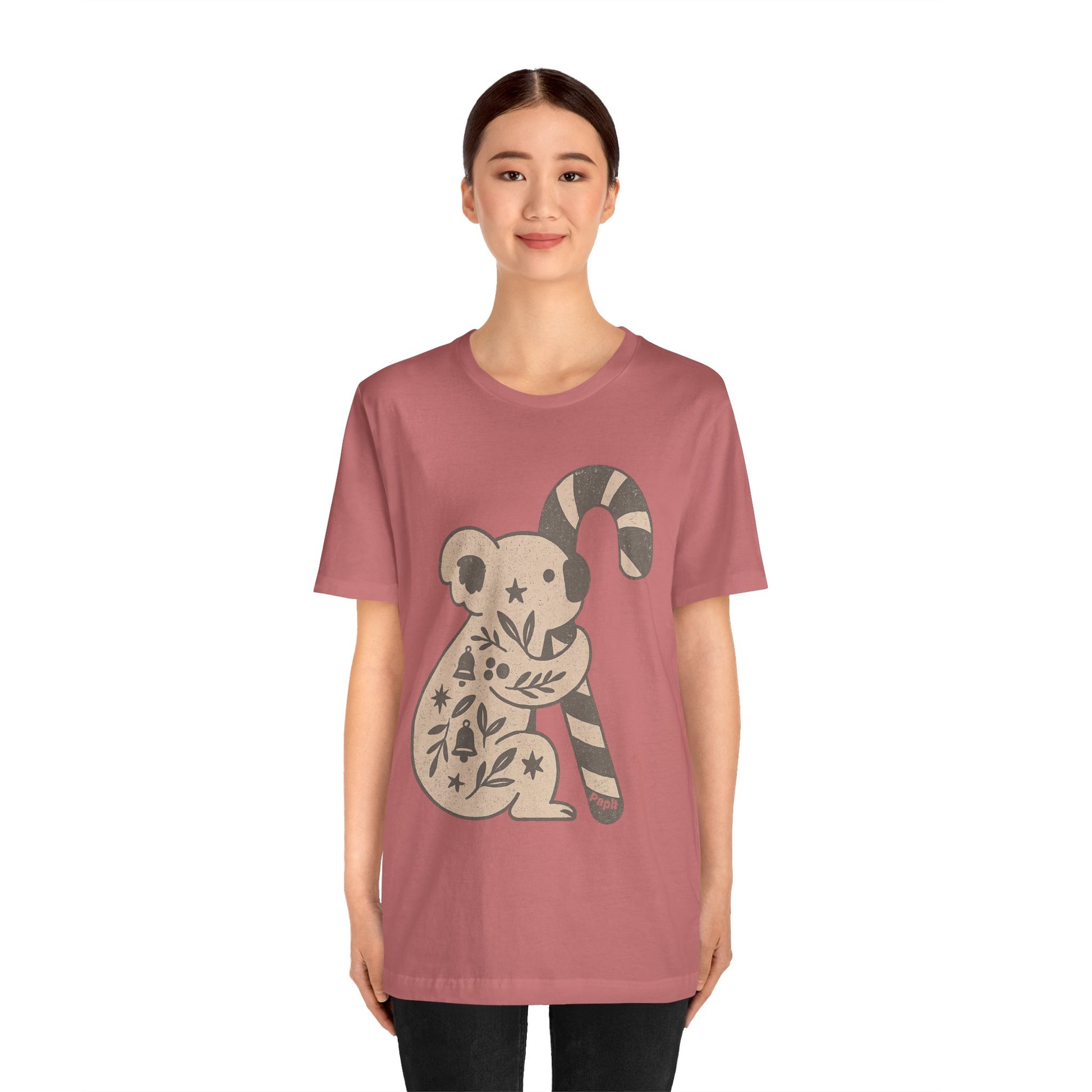 G'day Koala Christmas Tee, Cosy Botanical Unisex Aussie Holiday Shirt