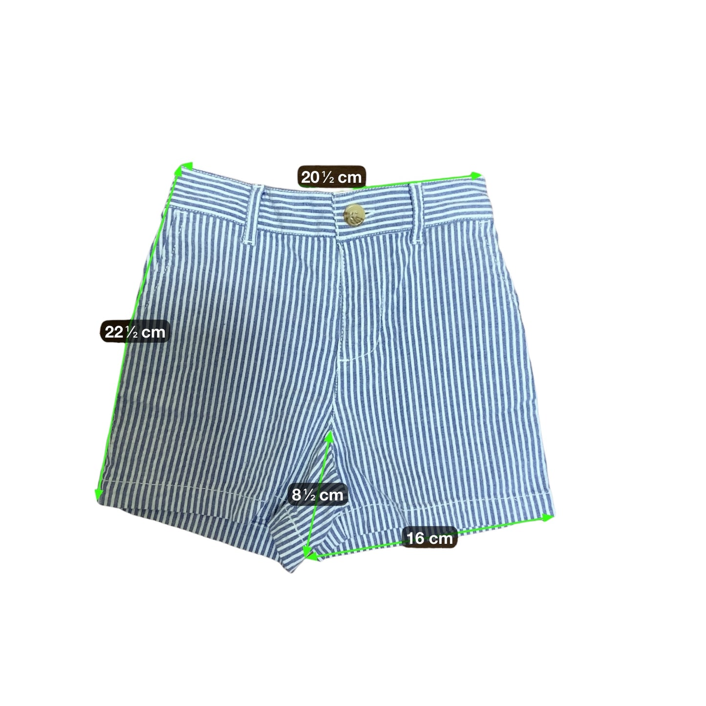 Ralph Lauren Baby Boys 2-Piece Set White Shirt & Blue Stripe Shorts | Size 9M
