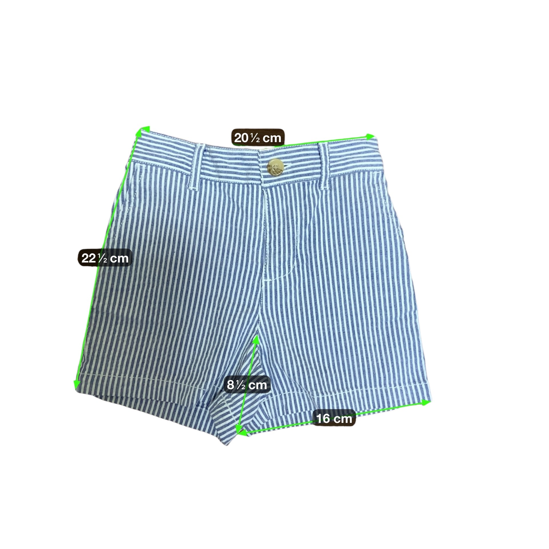 Ralph Lauren Baby Boys 2-Piece Set White Shirt & Blue Stripe Shorts | Size 9M