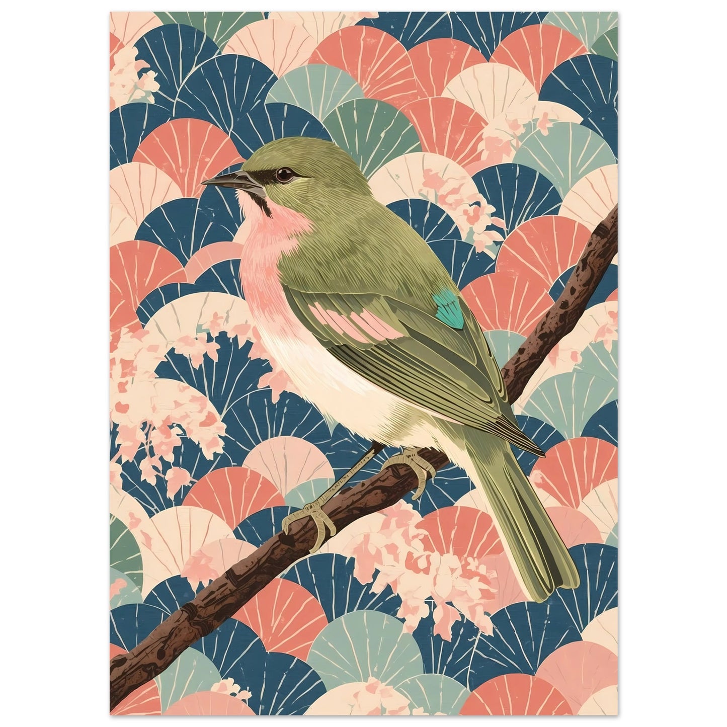 Songbird Serenity Japanese Art Wall Poster 13x18 cm 5x7″