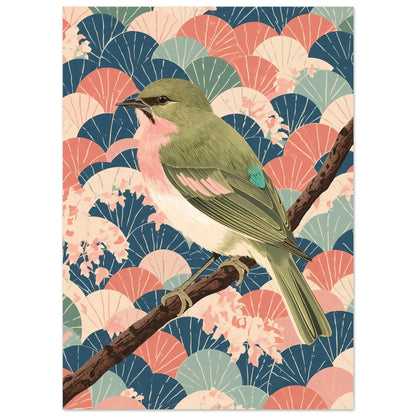Songbird Serenity Japanese Art Wall Poster 13x18 cm 5x7″