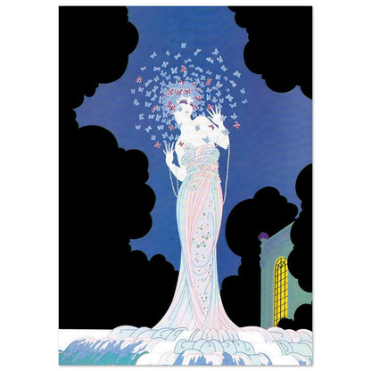 Butterfly Muse Art Deco Wall Art Poster A1 (59.4 x 84.1 cm)