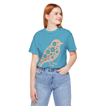 Little Bird, Big Charm — Floral Spring Bird Unisex Graphic Tee