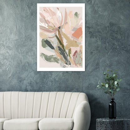 Abstract Floral Canvas Wall Art Print | Modern Minimalist Botanical Painting