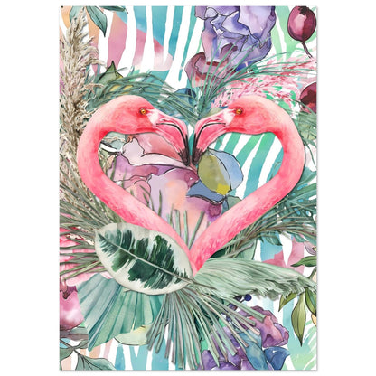 Flamingo Love Tropical Wall Art Poster A1 (59.4 x 84.1 cm)
