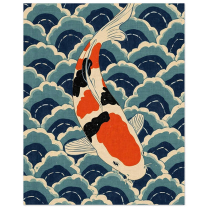 Koi Wave Japanese Art Wall Poster 40x50 cm 16x20″