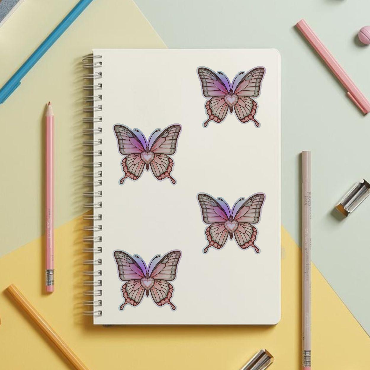 Heartwing Butterfly Rainbow | Fantasy | Holographic Foil | Kiss-Cut Sticker