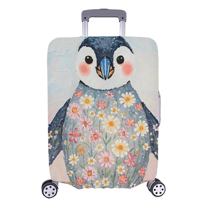 Floral Penguin Luggage Cover One Size ART00019 Luggage Cover (Large Size) (26"-28")
