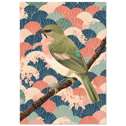 Songbird Serenity Japanese Art Wall Poster 21x29.7 cm 8x12"