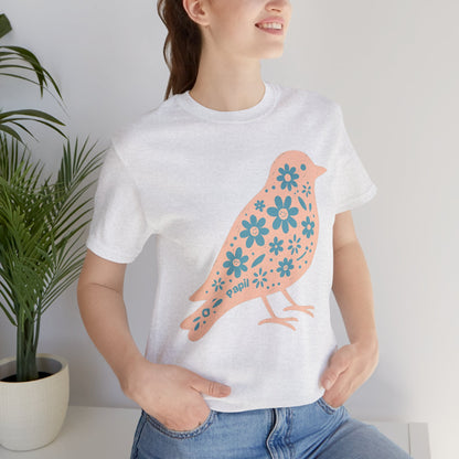 Little Bird, Big Charm — Floral Spring Bird Unisex Graphic Tee