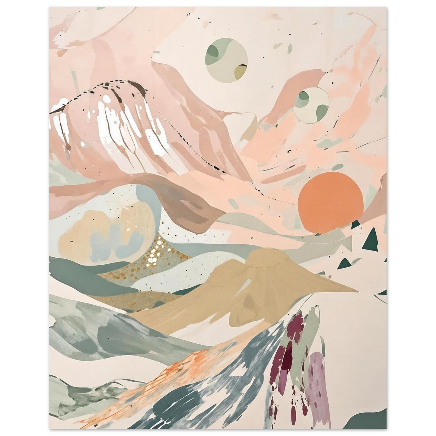 Celestial Desert Dreams Abstract Wall Art Poster 20x25 cm 8x10″