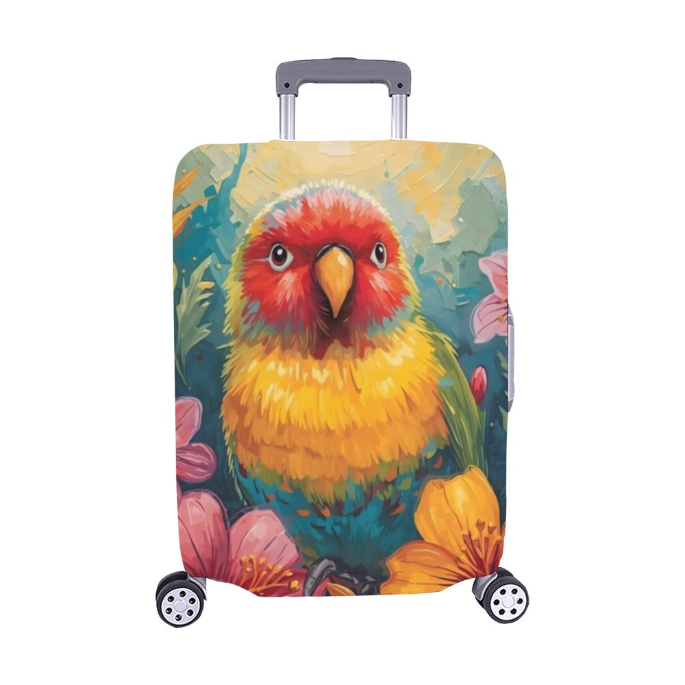Tropical Lovebird Luggage Cover One Size ART00018 Luggage Cover (22"-25") (Medium)