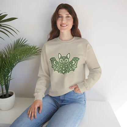 Moonlit Magic — Cute Purple Bat Halloween Crewneck Sweatshirt
