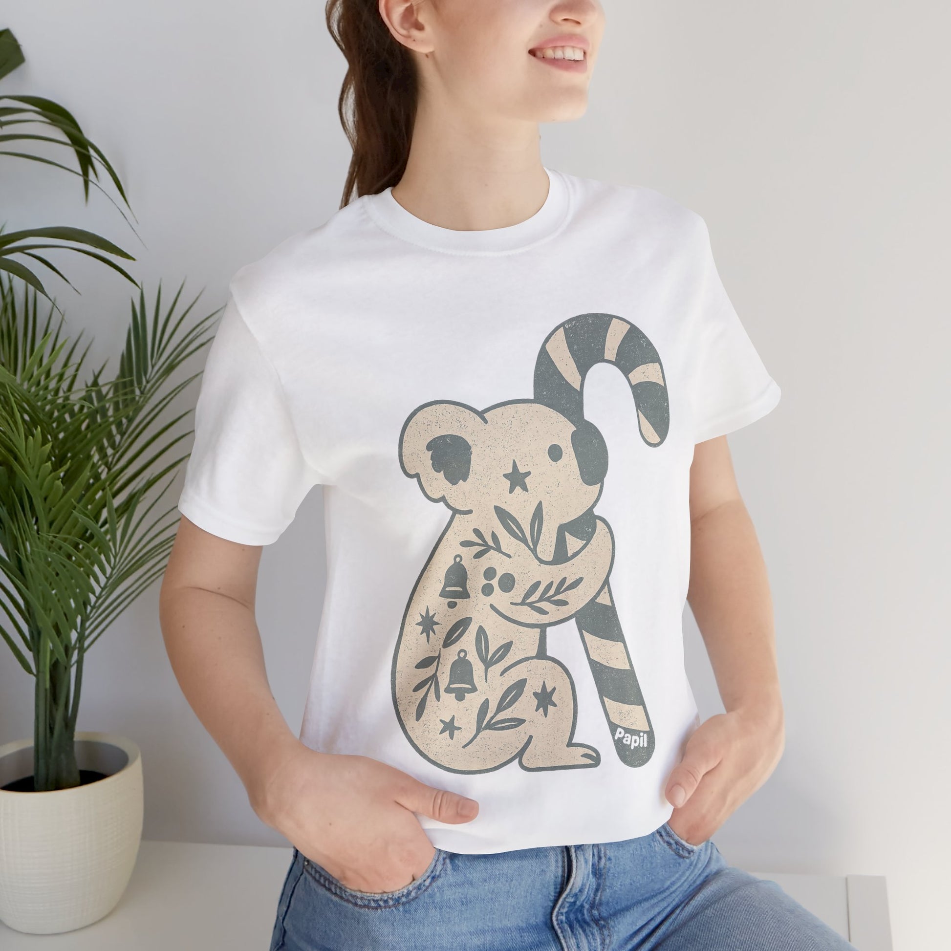 G'day Koala Christmas Tee, Cosy Botanical Unisex Aussie Holiday Shirt