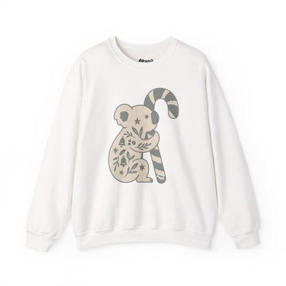 G'day Koala Christmas Sweatshirt, Cosy Botanical Unisex Jumper for the Aussie Holidays White