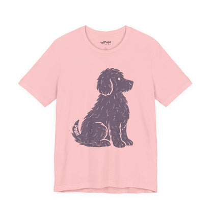 Good Dog Energy — Cute Sitting Puppy Unisex Graphic Tee Pink