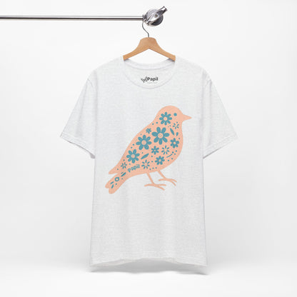 Little Bird, Big Charm — Floral Spring Bird Unisex Graphic Tee