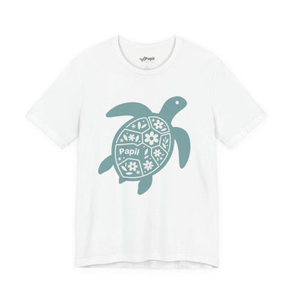 Shell Yeah! Floral Sea Turtle Unisex Graphic Tee White