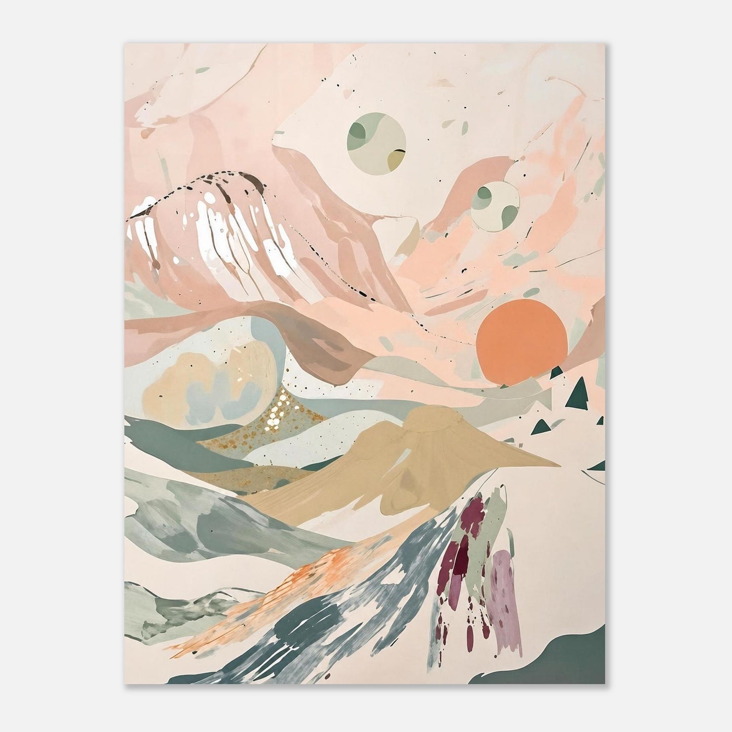 Celestial Desert Dreams Abstract Wall Art Poster