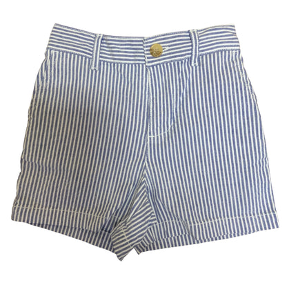 Ralph Lauren Baby Boys 2-Piece Set White Shirt & Blue Stripe Shorts | Size 9M