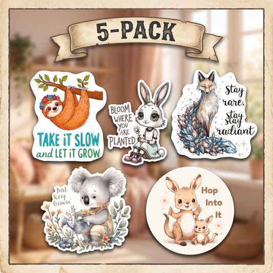 Motivational & Positivity Sticker 5-Pack | Inspirational Vinyl Decal Bundle