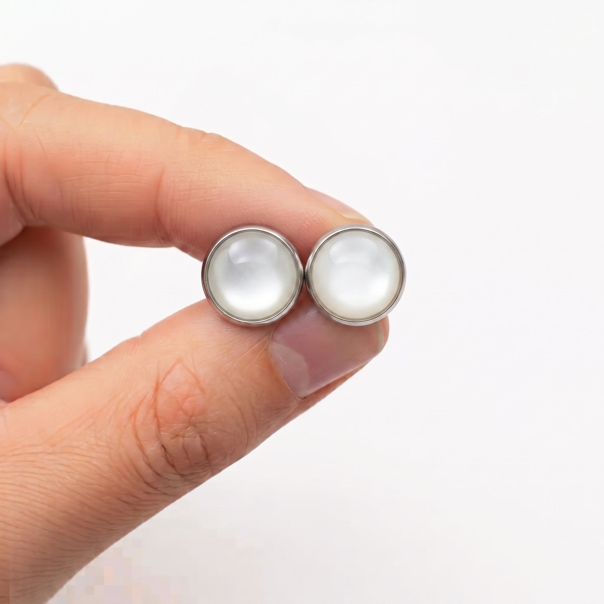 Glossy Dome Stud Earrings, Handmade Shiny Colour-Pop Studs