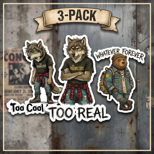 Edgy Sticker 3-Pack | Grunge Vinyl Decal Bundle