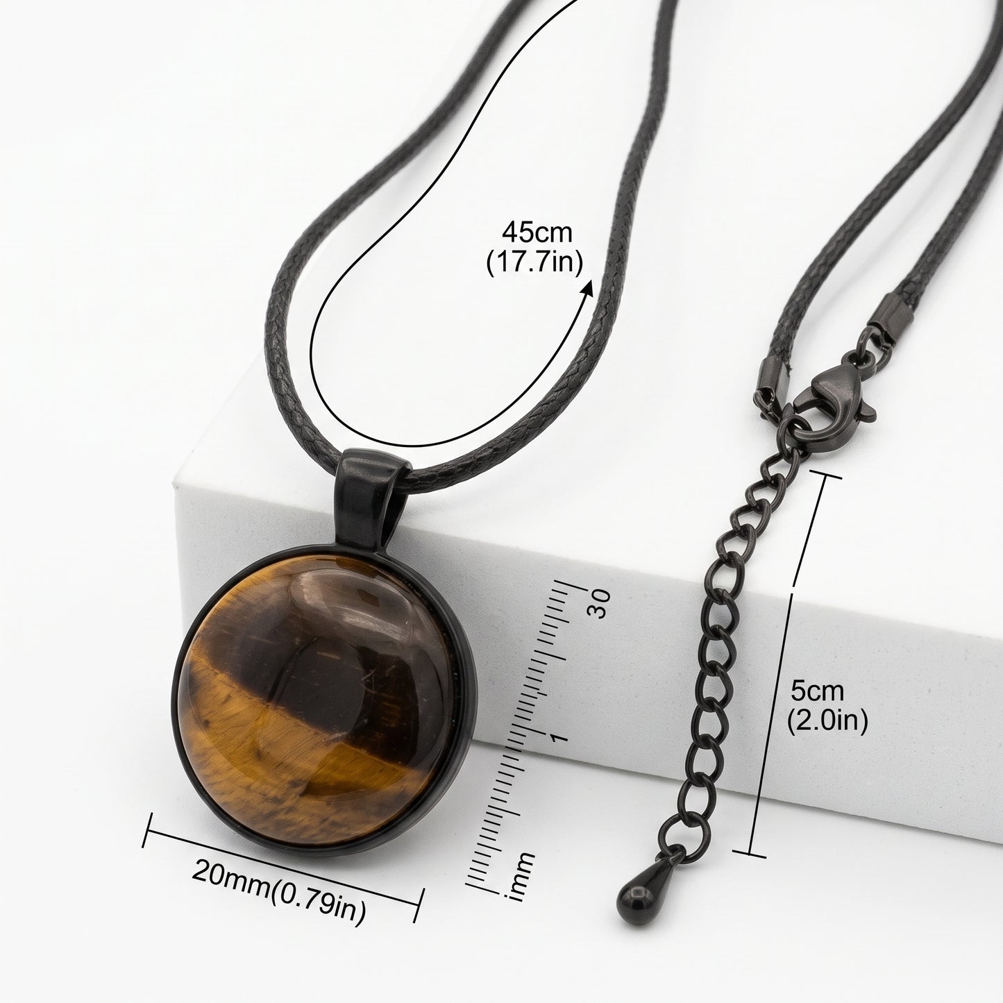 Tiger Eye Natural Stone Necklace, Handmade Grounding Gemstone Pendant