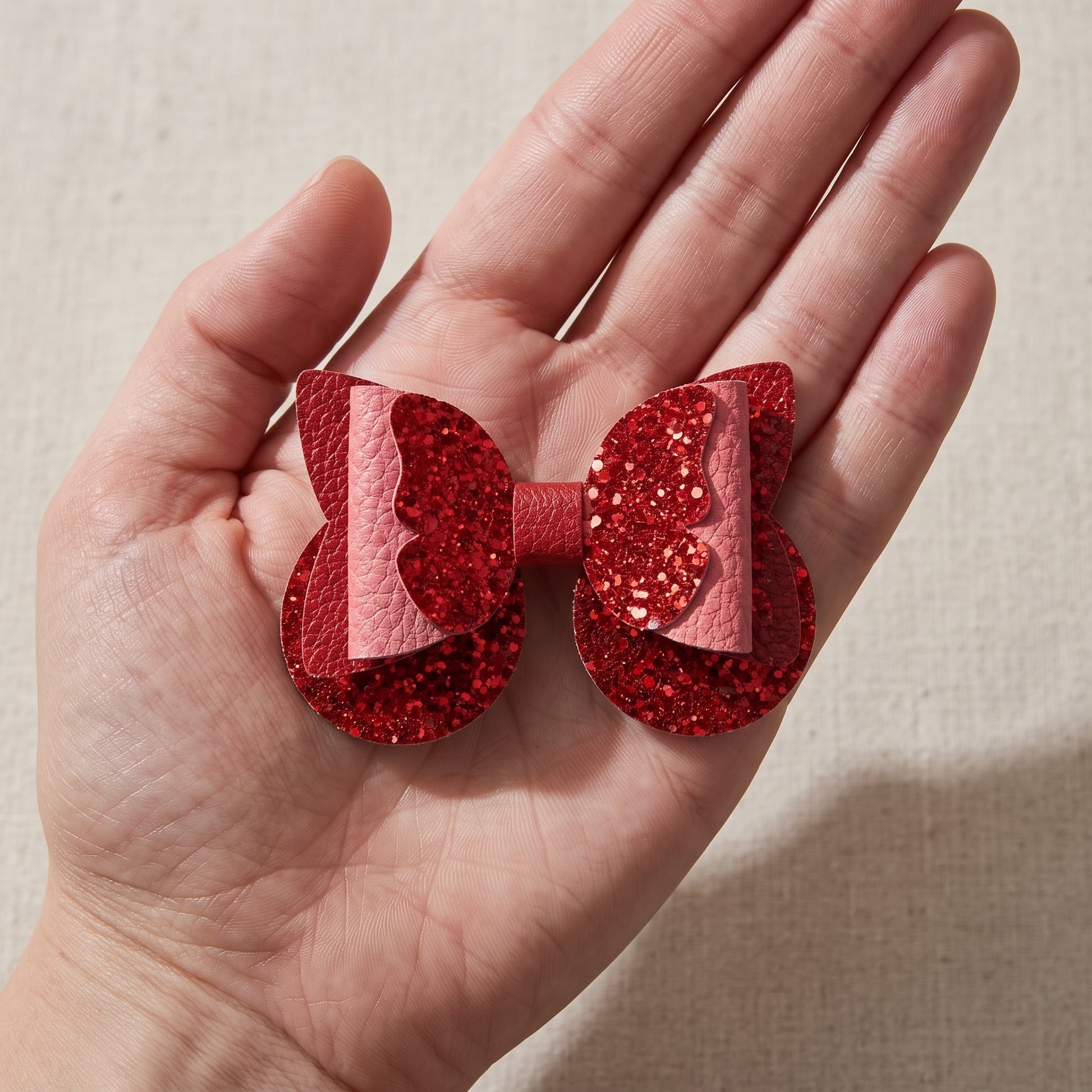 Sparkly Butterfly Hair Bow, Handmade Pebble & Glitter Clip