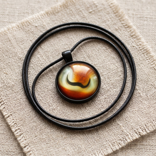 Earthy Marble Twirl Necklace, Handmade Stone-Look Pendant