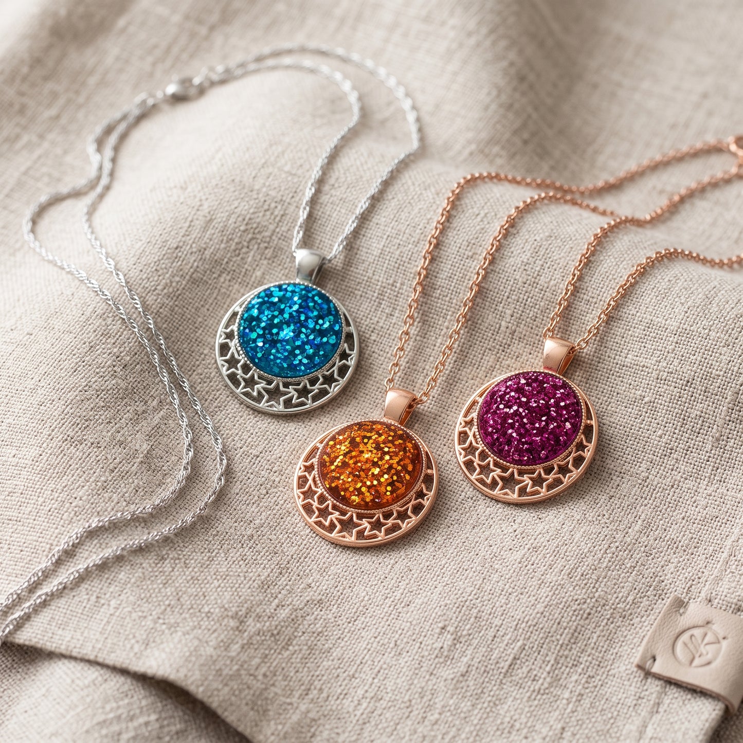 Sparkle & Shine Glitter Star Pendant Necklace, Handmade Statement Piece
