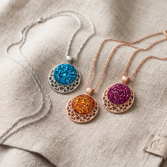 Sparkle & Shine Glitter Star Pendant Necklace, Handmade Statement Piece