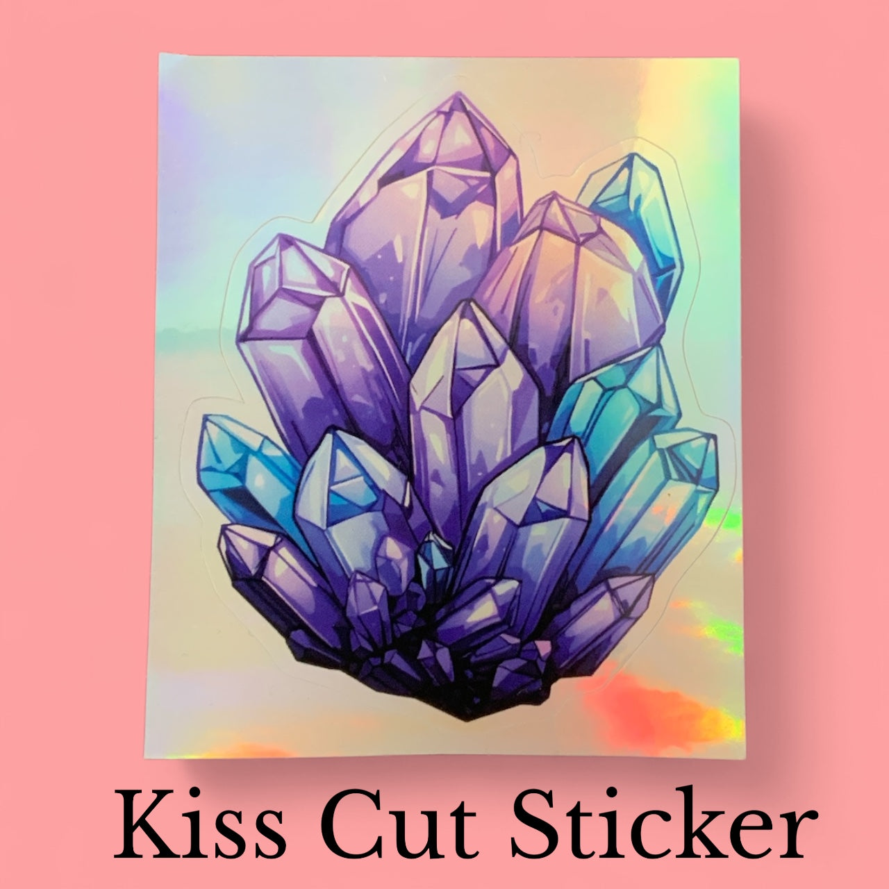 Crystal Cluster Rainbow | Magical | Holographic Foil | Kiss-Cut Sticker