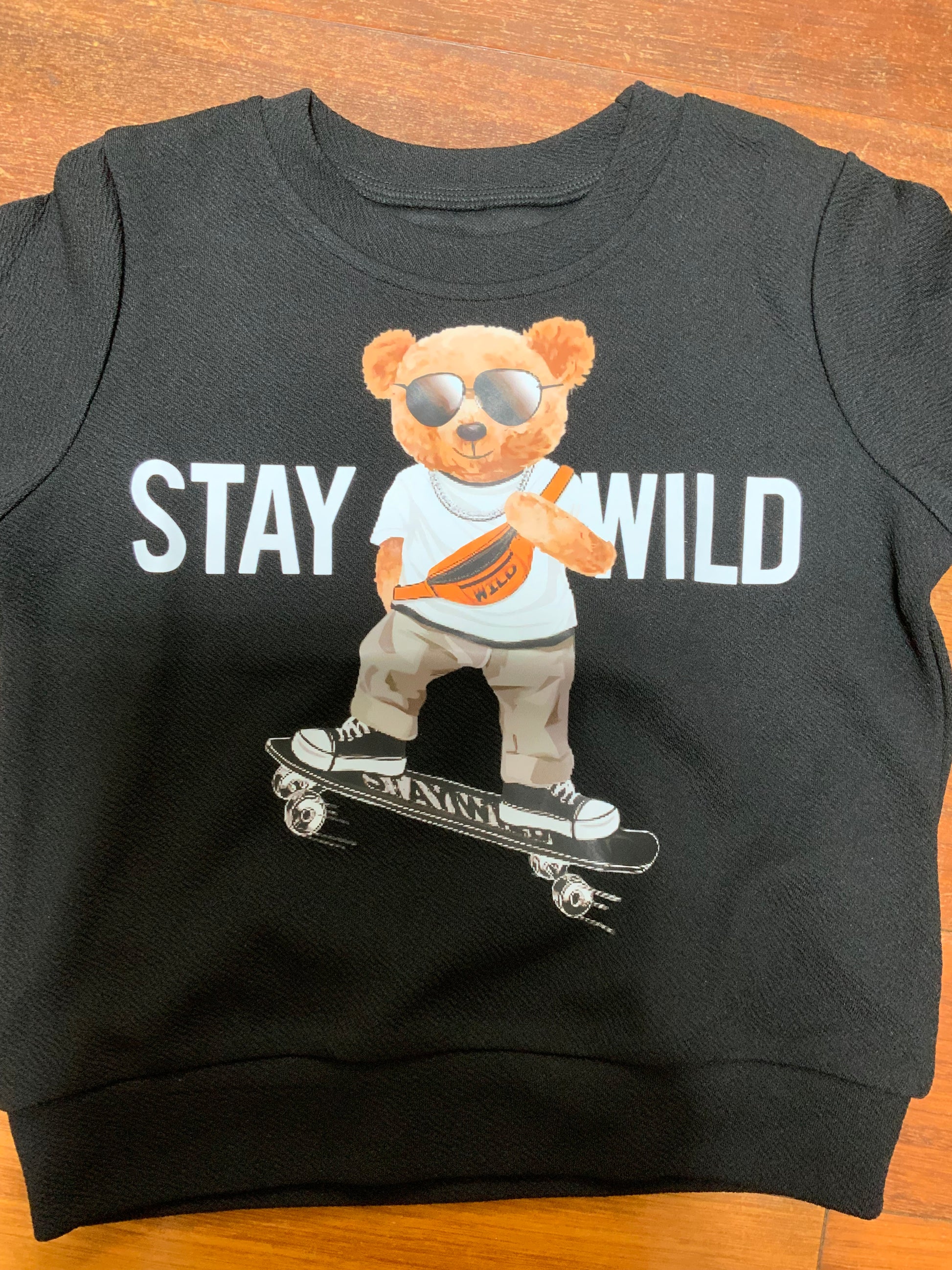 Shein Boys 2-Piece Set | Black Bear Sweater + Track Pants | Size 4Y (3-4 Years) | NWOT