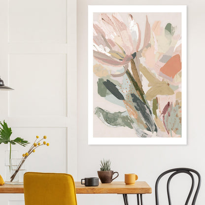 Abstract Floral Canvas Wall Art | Modern Minimalist Botanical Painting | Digital Wall Art