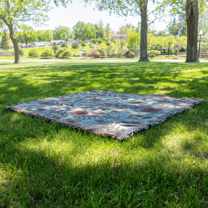 Rustic Wildflower Woven Throw Blanket | Cottagecore Floral Design | Soft Printed Tapestry Blanket for Sofa, Bed & Home Décor