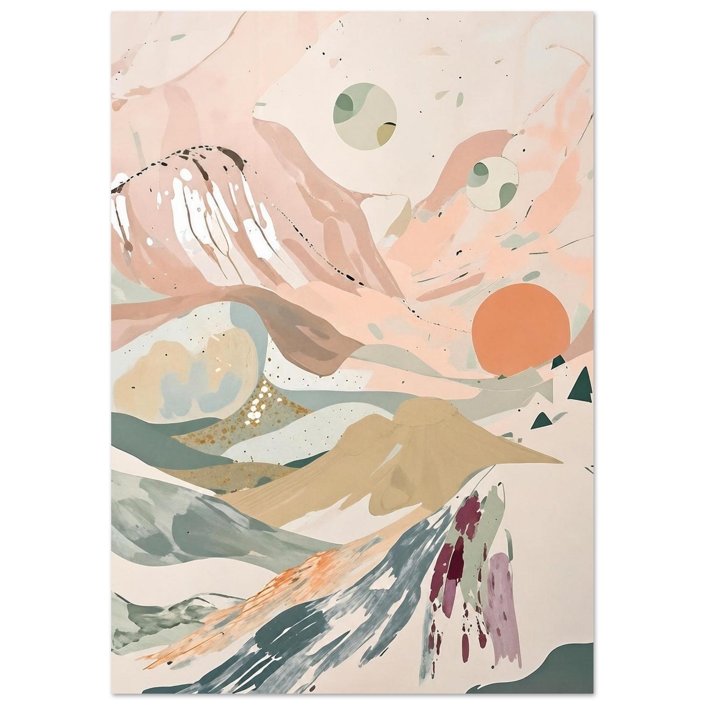 Celestial Desert Dreams Abstract Wall Art Poster 21x29.7 cm 8x12"