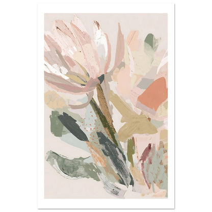 Abstract Floral Canvas Wall Art Print | Modern Minimalist Botanical Painting 40x60 cm 16x24″
