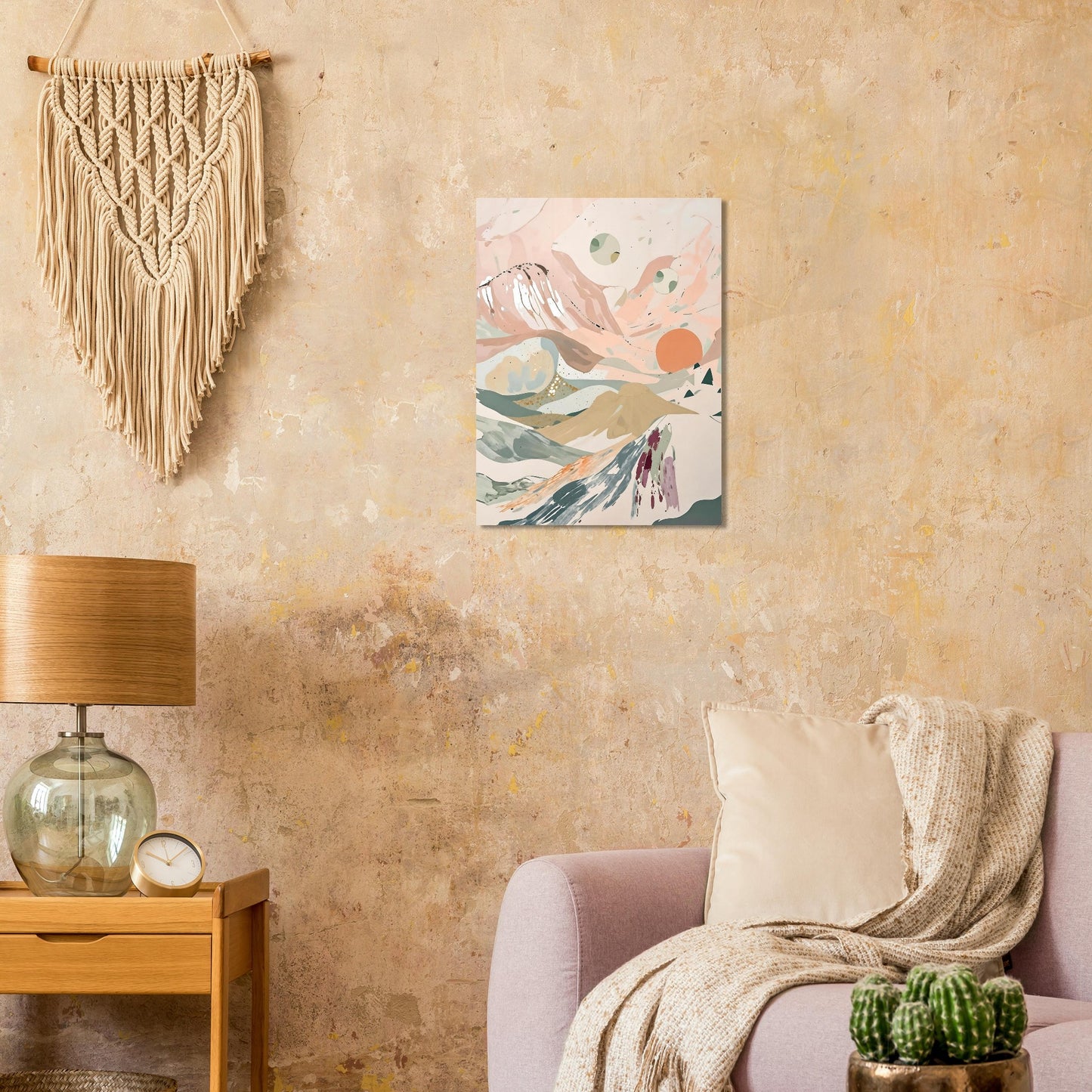 Celestial Desert Dreams Abstract Wall Art Poster