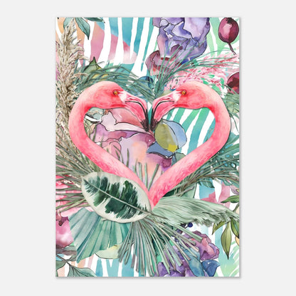 Flamingo Love Tropical Wall Art Poster