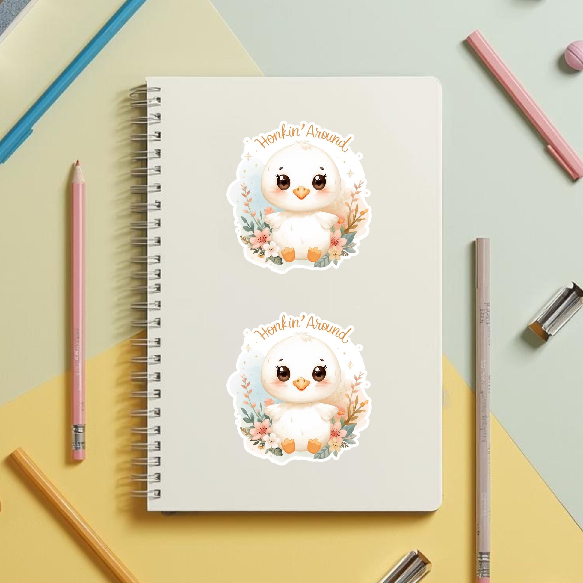 Honkin' Around Goose | Farm Animal | White Vinyl | Die-Cut Sticker