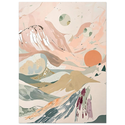 Celestial Desert Dreams Abstract Wall Art Poster 13x18 cm 5x7″