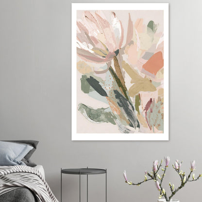 Abstract Floral Canvas Wall Art Print | Modern Minimalist Botanical Painting