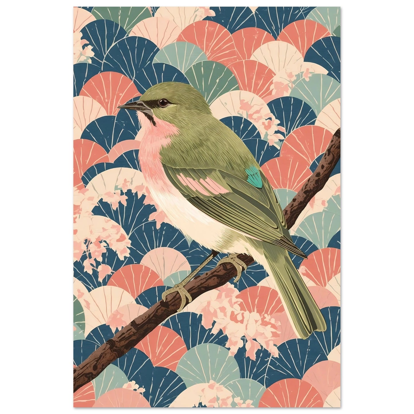 Songbird Serenity Japanese Art Wall Poster 40x60 cm 16x24″