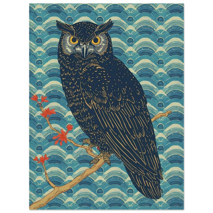 Night Watch Owl Japanese Art Wall Poster 75x100 cm 30x40″