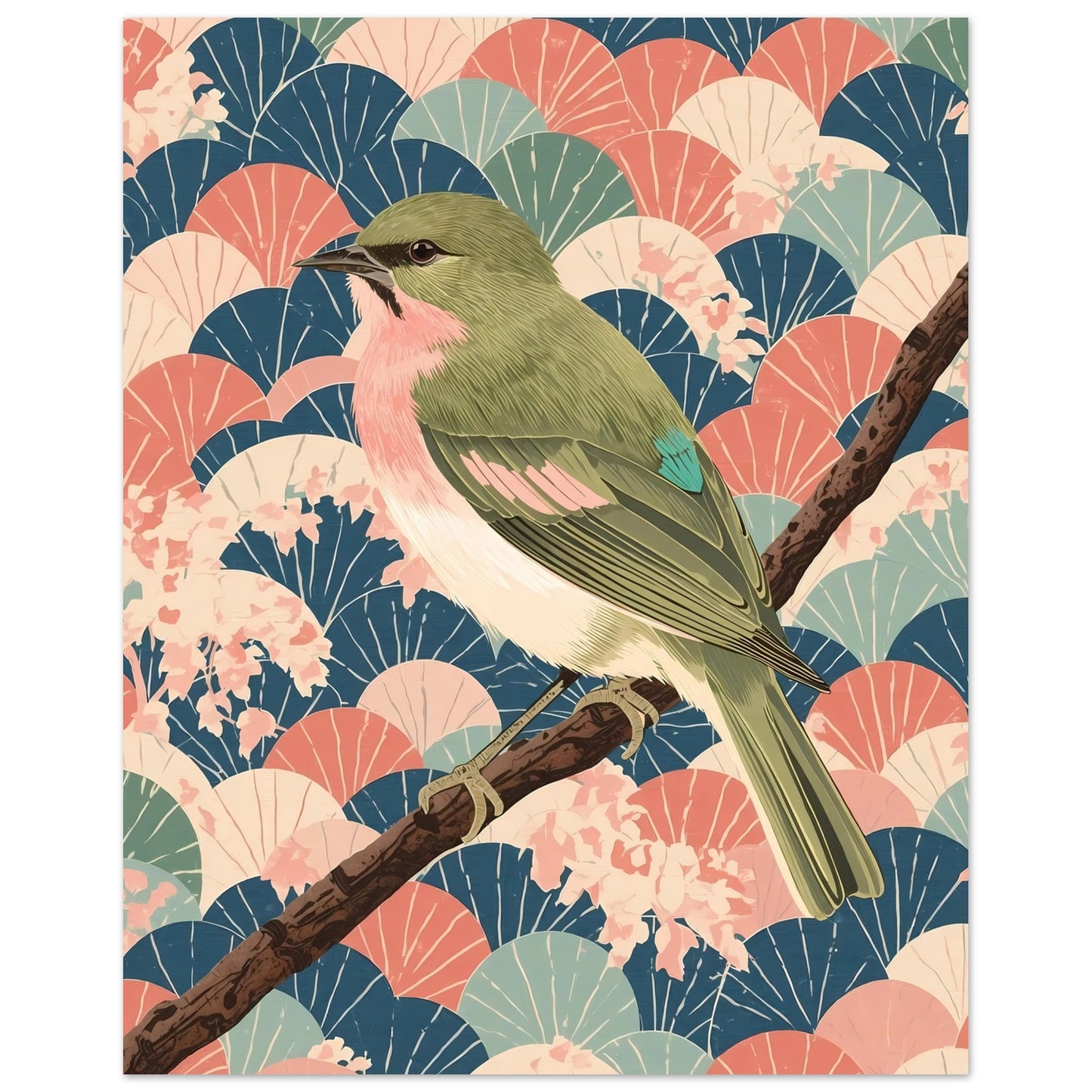 Songbird Serenity Japanese Art Wall Poster 40x50 cm 16x20″